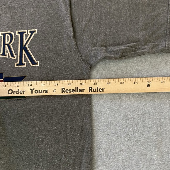 Vintage 90s New York City Shirt Men Medium Manhattan Skyline Art USA Twin Towers - Picture 10 of 13